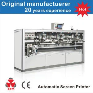 Plastic printer voor cilindrische flessen